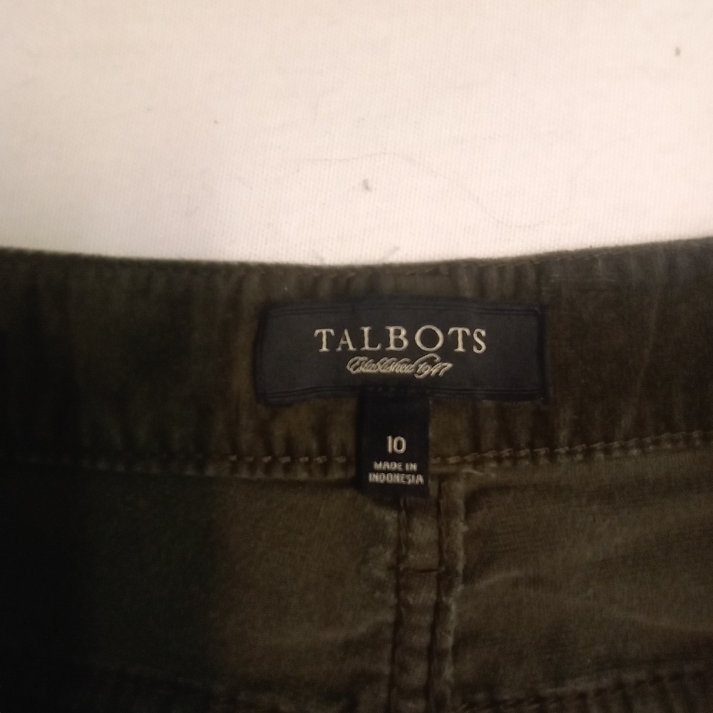 Talbots Velvet Deep Green Festive Midrise Bootcut Holiday Christmas Boho Jean 10 - Picture 6 of 11